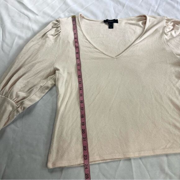 Forever 21 Blush Pink Long Balloon Sleeve V-neck Sweater Shirt Women’s Sz 2X - Picture 8 of 11